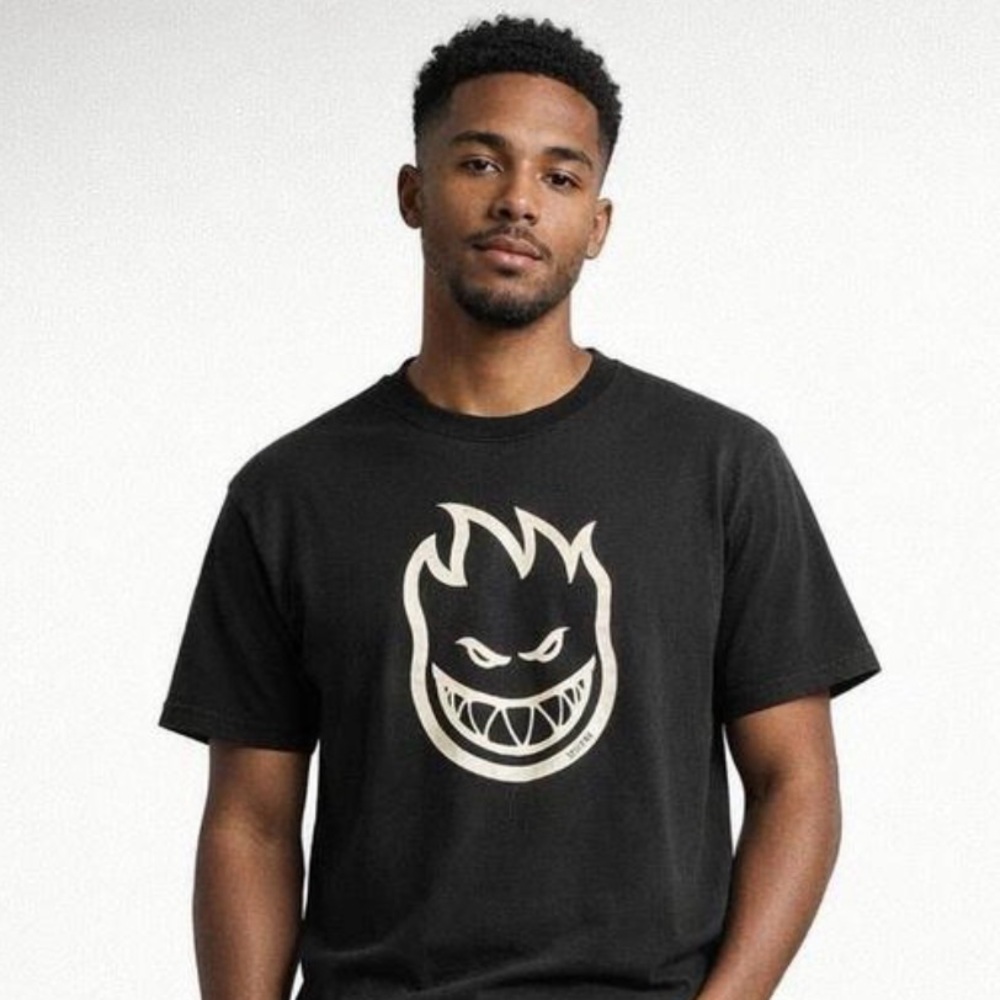 Spitfire Black Tee with Bold Graphic
